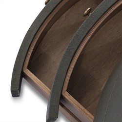 Beatrice Modern Classic Dark Green Painted Linen Oval Nightstand|