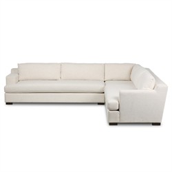 Hudson Modern Classic Heathered Ivory Crypton Corner Sectional - 130"|