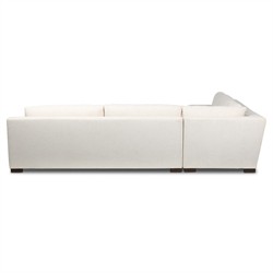 Hudson Modern Classic Heathered Ivory Crypton Corner Sectional - 130"|