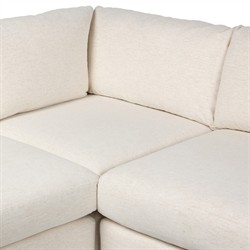 Hudson Modern Classic Heathered Ivory Crypton Corner Sectional - 130"|