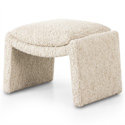 Juniper Modern Classic Cream Boucle Rectangular Ottoman|