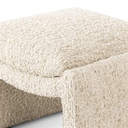 Juniper Modern Classic Cream Boucle Rectangular Ottoman|