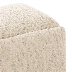 Juniper Modern Classic Cream Boucle Rectangular Ottoman|