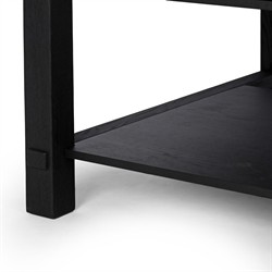 Gavin Rustic Black Oak Rectangular Kitchen Island - 118"W|
