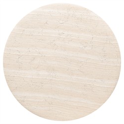 Emilia Modern Classic Sand Beige Concrete Round Pedestal End Table|