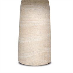 Emilia Modern Classic Sand Beige Concrete Round Pedestal End Table|