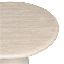Emilia Modern Classic Sand Beige Concrete Round Pedestal End Table|