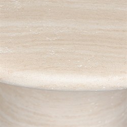 Emilia Modern Classic Sand Beige Concrete Round Pedestal End Table|