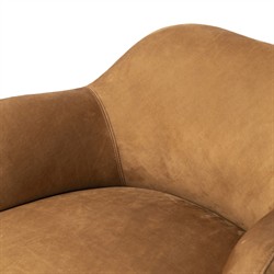 Justine Modern Classic Tan Leather Swivel Barrel Chair|