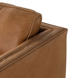 Celeste Rustic Lodge Tan Leather Tufted Swivel Arm Chair|