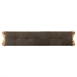 Riona Modern Classic Brown Leather Reclaimed Oak Tufted Bedroom Bench|