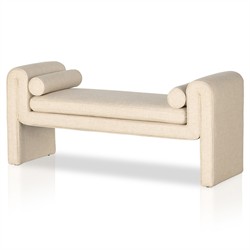Brianne Modern Classic Cream Performance Bedroom Bench|