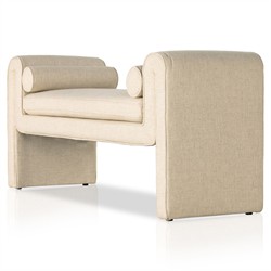 Brianne Modern Classic Cream Performance Bedroom Bench|