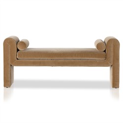 Brianne Modern Classic Camel Velvet Bedroom Bench|