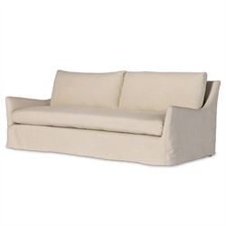 Levi Modern Classic Beige Linen Slipcovered Sofa - 94"|