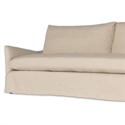 Levi Modern Classic Beige Linen Slipcovered Sofa - 94"|