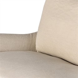 Levi Modern Classic Beige Linen Slipcovered Sofa - 94"|