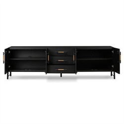 Matthew Modern Classic Black Oak Media Console - 94"|