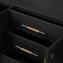 Matthew Modern Classic Black Oak Media Console - 94"|