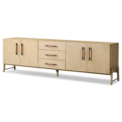 Matthew Modern Classic Brown Oak Media Console - 94"|