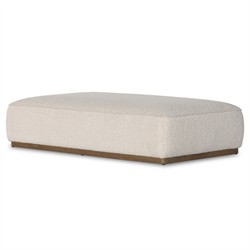Leah Modern Classic Cream Performance Boucle Cocktail Ottoman|