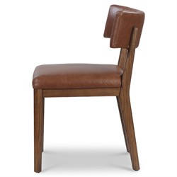Cerise Modern Classic Brown Leather Dining Side Chair|