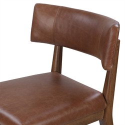 Cerise Modern Classic Brown Leather Dining Side Chair|