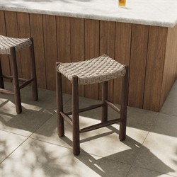 Savio Vintage White Outdoor Counter Stool|