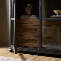 Sussex Smoked Black Wide Cabinet|