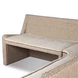 Senna Vintage White Outdoor Dining Banquette L-Shape - Left Arm Facing - 106"|