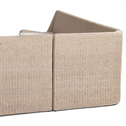 Senna Vintage White Outdoor Dining Banquette L-Shape - Left Arm Facing - 106"|