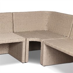 Senna Vintage White Outdoor Dining Banquette L-Shape - Left Arm Facing - 106"|