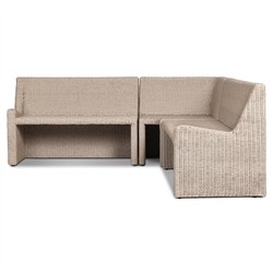 Senna Vintage White Outdoor Dining Banquette L-Shape - Left Arm Facing - 106"|