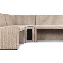 Senna Vintage White Outdoor Dining Banquette L-Shape - Left Arm Facing - 106"|