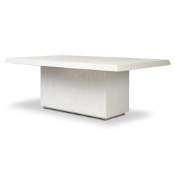 Avila Aged White Concrete Outdoor Dining Table - 84"|