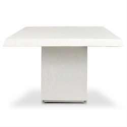 Avila Aged White Concrete Outdoor Dining Table - 84"|