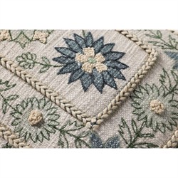 Sienna French Country Blue Cotton Floral Lumbar Pillow - 13x21|