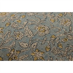 Isari Updated Traditional Light Blue Linen Floral Throw Pillow - 22x22|