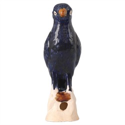 Lucan Updated Traditional Antique Blue Terracotta Parrot Statue - Set of 2|
