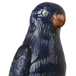 Lucan Updated Traditional Antique Blue Terracotta Parrot Statue - Set of 2|