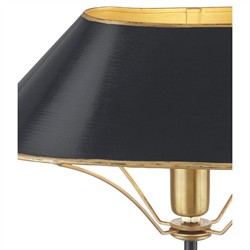 Dresden Updated Traditional Oval Shade Black Wood Table Lamp|