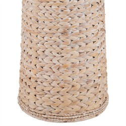 Elliot Coastal Beach Whitewash Water Hyacinth Column Floor Lamp|