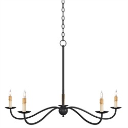 Aelle French Country Black Iron Candle Style Chandelier - Small|