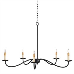 Aelle French Country Black Iron Candle Style Chandelier - Small|