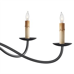 Aelle French Country Black Iron Candle Style Chandelier - Small|