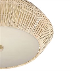 Rica Coastal Beach White Rattan Flush Mount|
