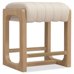 Leni Modern Classic Beige Leather Oak Wood Counter Stool|