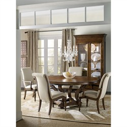 Alban Updated Traditional Beige Linen Dining Chair|