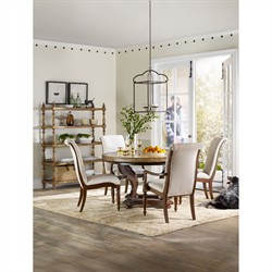 Alban Updated Traditional Beige Linen Dining Chair|