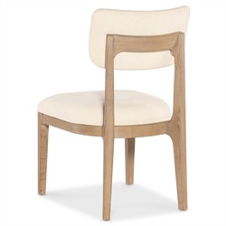 Leni Modern Classic Cream Upholstered Oak Wood Dining Chair|
